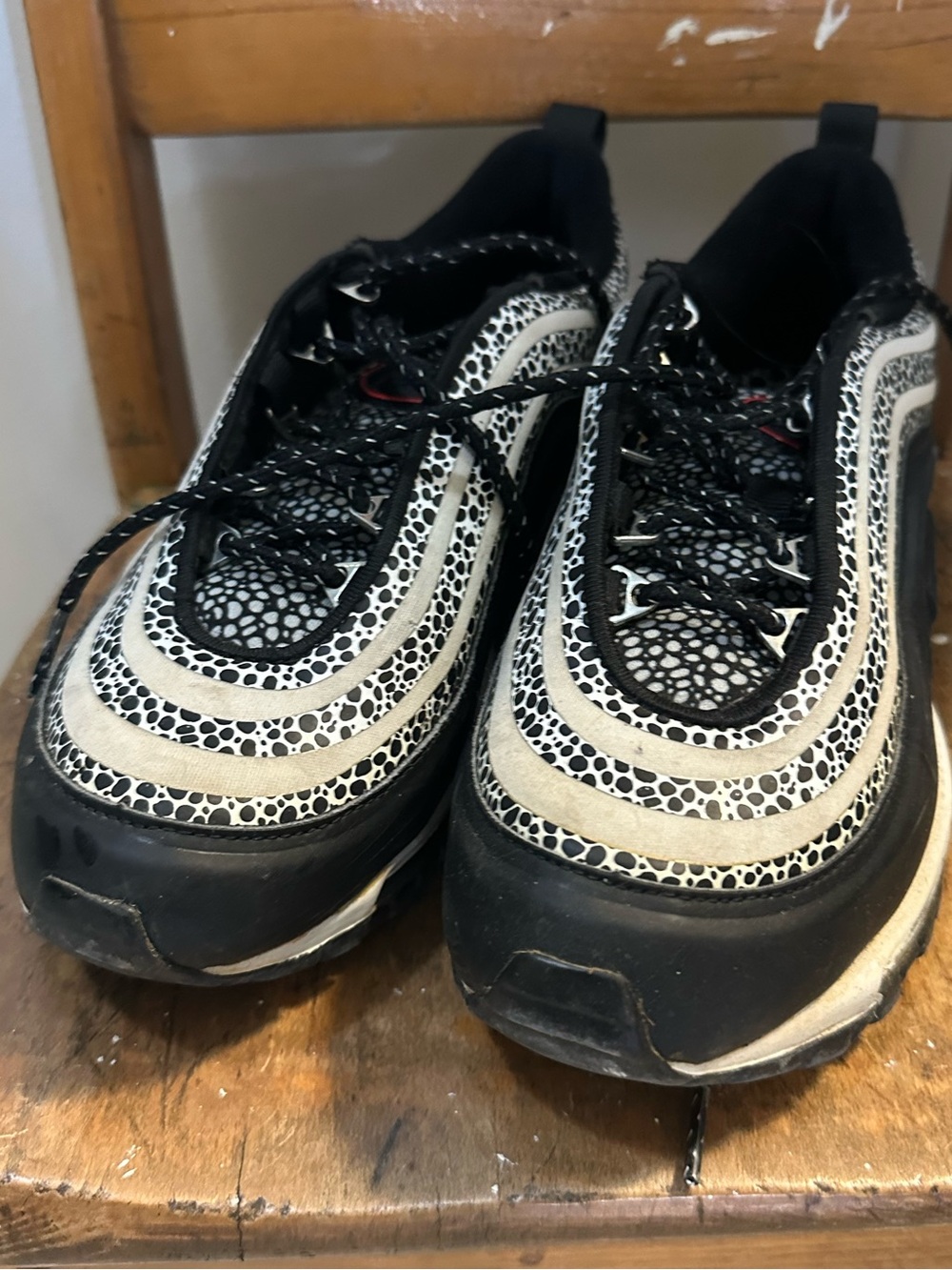 Nike Air Max 90 customBlack and White Animal Print Sneakers